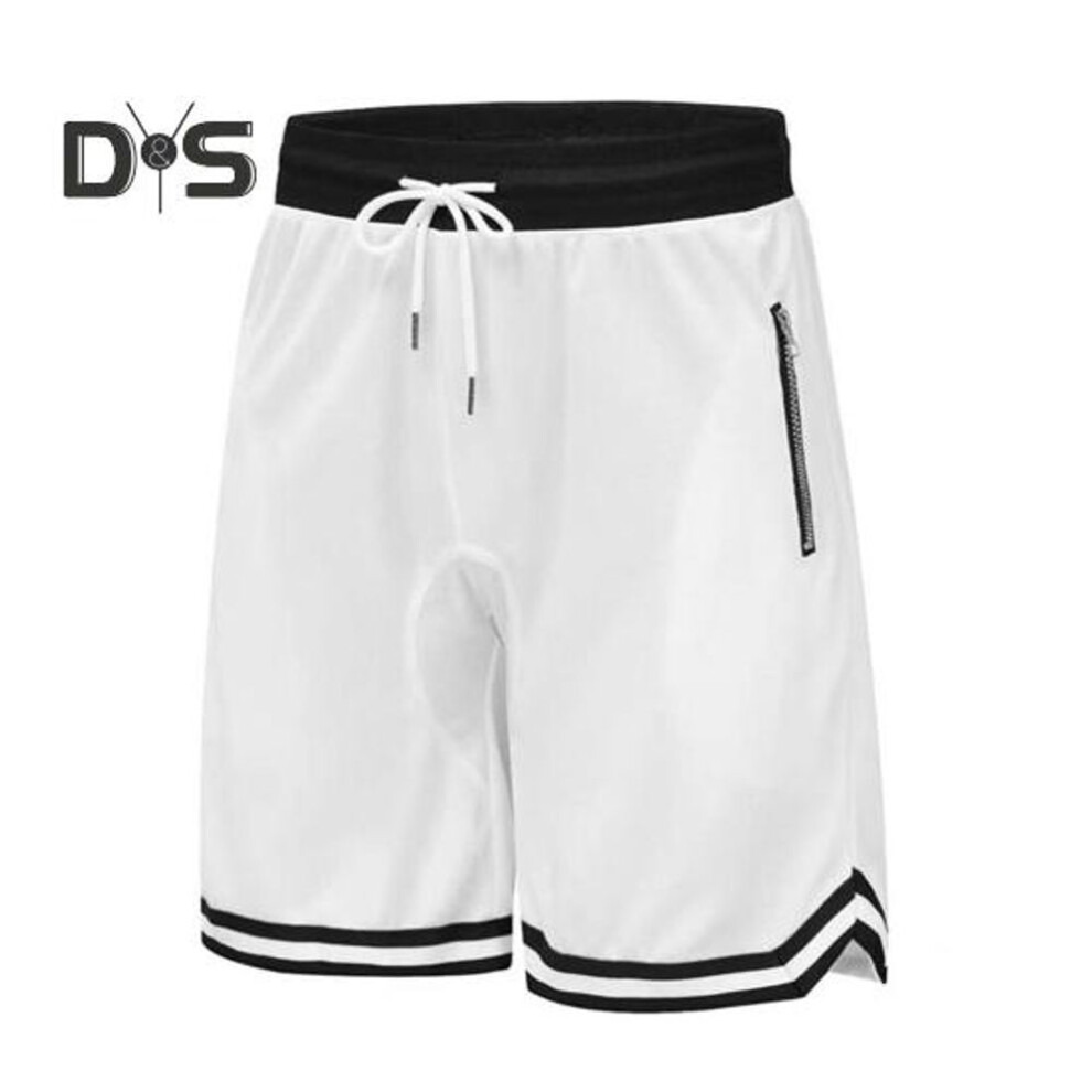 (white, S) Men Sport Shorts Elastic Waist Adjustable Drawstring Quick-Drying Gym Shorts with Pockets Loose Fit Running Shorts