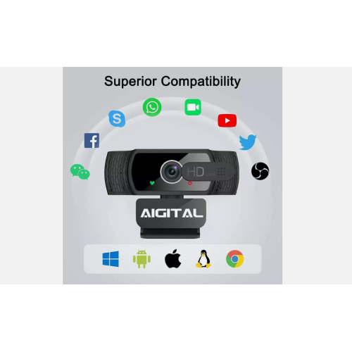 Webcam 1080P Full HD With Dual Built-in Stereo Mic Computer Web Camera 1