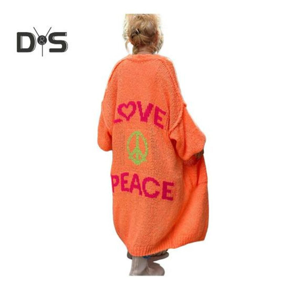 (XL, orange) Women Sweater Jacket Lightweight Thermal Knit Cardigan Solid Color Long Sleeve Elegant Coat for Casual Daily Wear Work Shopping