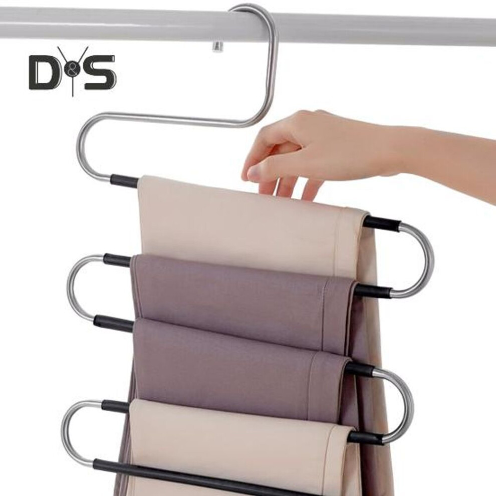 Stainless Steel Pants Rack Multi-layer Coat Hanger Organizer Strong Load-bearing Multi-Functional Hanger Trouser Storage Rack