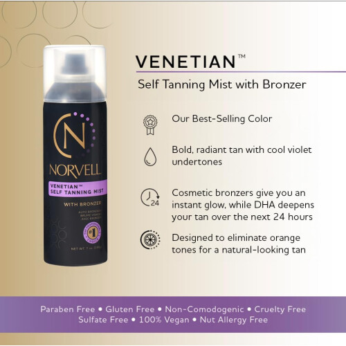 Norvell Venetian Αυτο-μαυριστικό Μυστήριο - Σπρέι με Μπρόνζερ για Άμεσο Ήλιο, 7 fl.oz. 1
