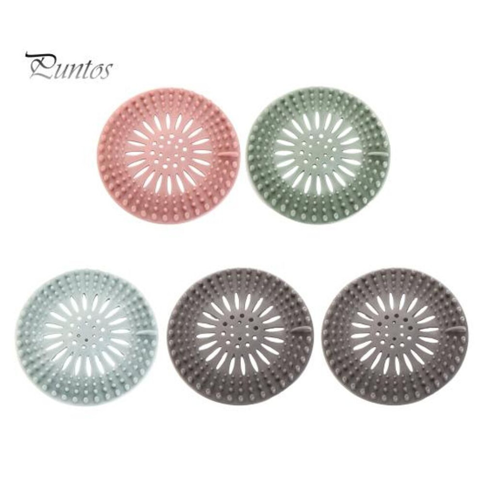 5Pcs Floor Drain Cover Silicone Material Powerful Suction Design Fine Mesh Filtration Easy to Install Drain Strainer Bathroom Kitchen Accessory