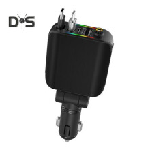 Retractable Car Charger 120W 4-Port USB C Car Charger Adapter for IPhone Multi-device Car Charging Car Charger for Android
