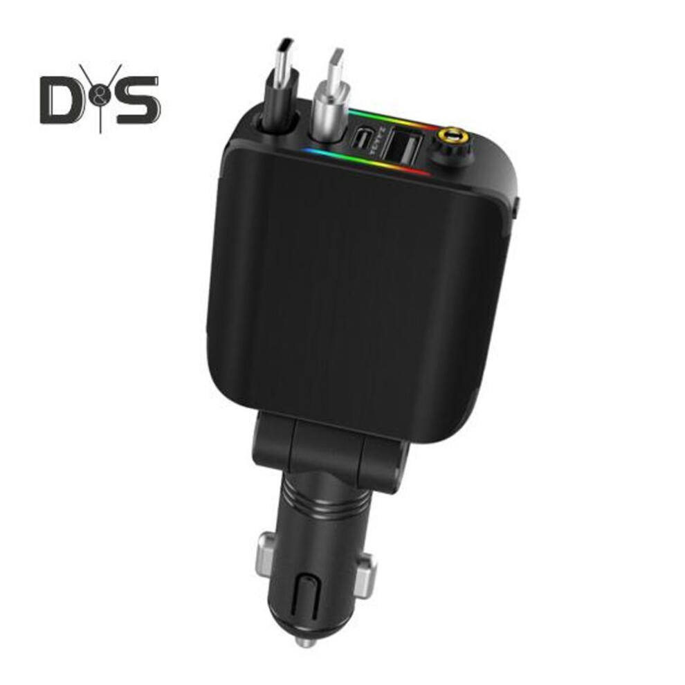 Retractable Car Charger 120W 4-Port USB C Car Charger Adapter for IPhone Multi-device Car Charging Car Charger for Android