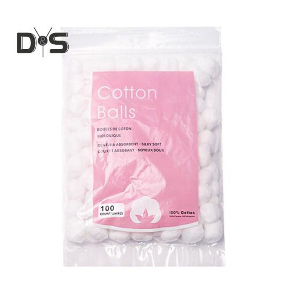 (as the picture, 1pc) 1/2/3/5 Bags Disposable Cotton Balls 100 Count Soft Water Absorbent Multi-functional Face Makeup Nail Polish Removal Cotton Ball Set
