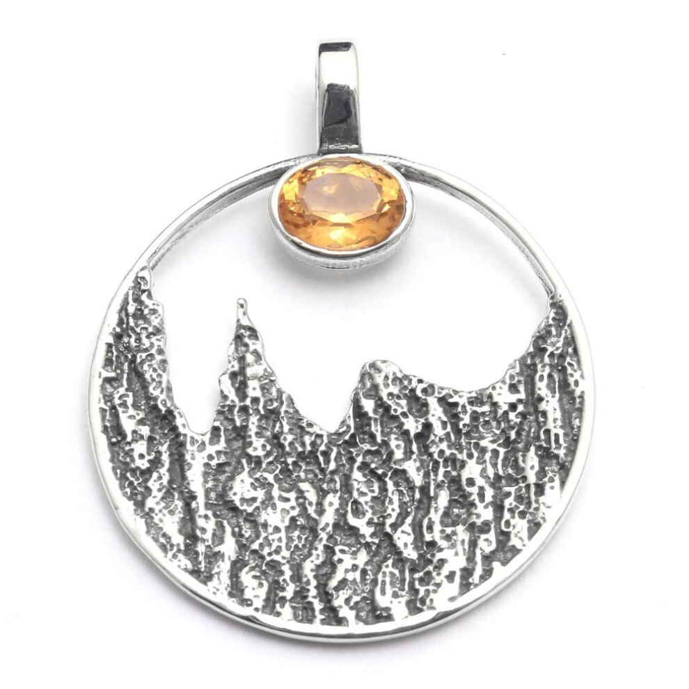 (yellow) Crystal Healing Pendant, Silver Charm Jewelry, Reiki Pendant, Gifts For Her, Silver Pendant, 925 Sterling Silver Handmade Jewelry