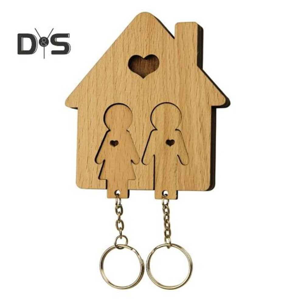(Other, A) Wooden Couples Keyrings Key Holder House Warming Gifts New Home Decorative Pendant Set For Couples Christmas Wedding Anniversary