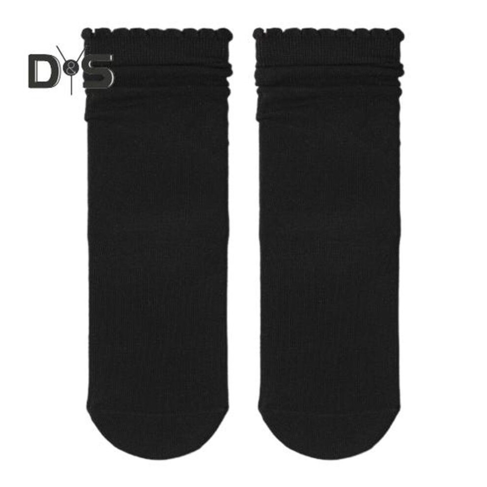 (black) 1 Pair Women Winter Socks Shirring Edge Mid-tube High Elasticity Wrapping Anti-slip Sport Piled Socks Comfort Warmth Sleeping Stockings
