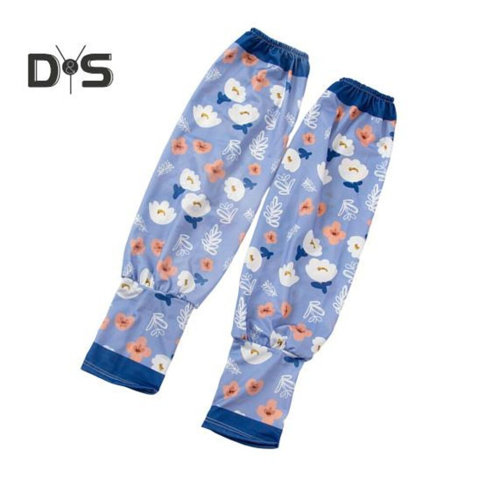 (blue) Sun Protection Arm Sleeves for Women Floral Sunscreen Arm Sleeves UV Blocking Cooling Arm Covers for Outdoor Running Cycling