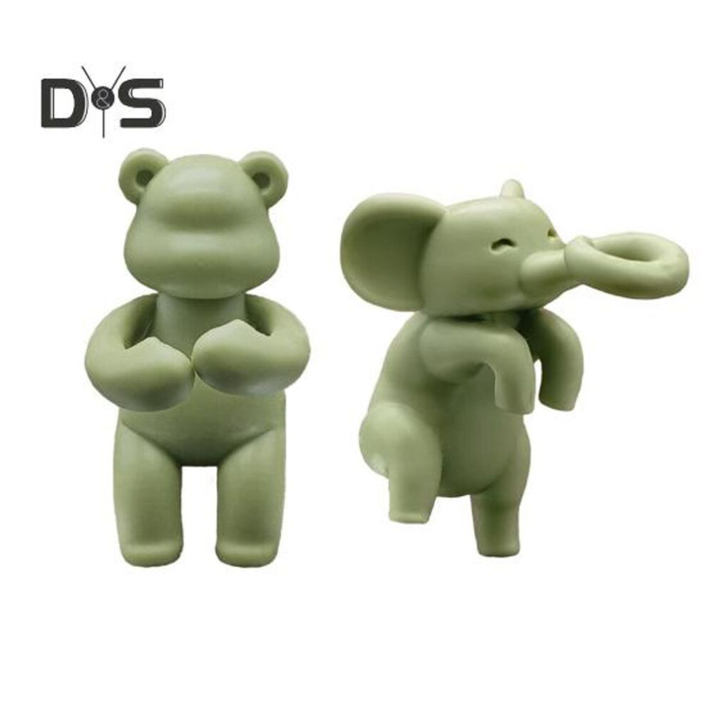 (as the picture, C) 2Pcs Plant Cutting Holder Bear/Elephant Plant Propagation Friends Indoor Garden Plant Stem Support Tool for Buds Stems Sprouts