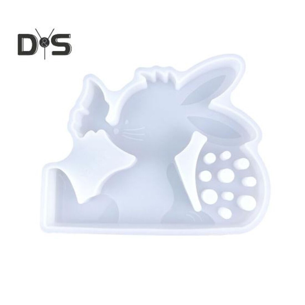 Easter Bunny Mold Silicone Mold for Plaster Soy Wax Candles Lightweight Rabbit Ornament Mold Splicing Bunny Mold Easter Craft Gifts
