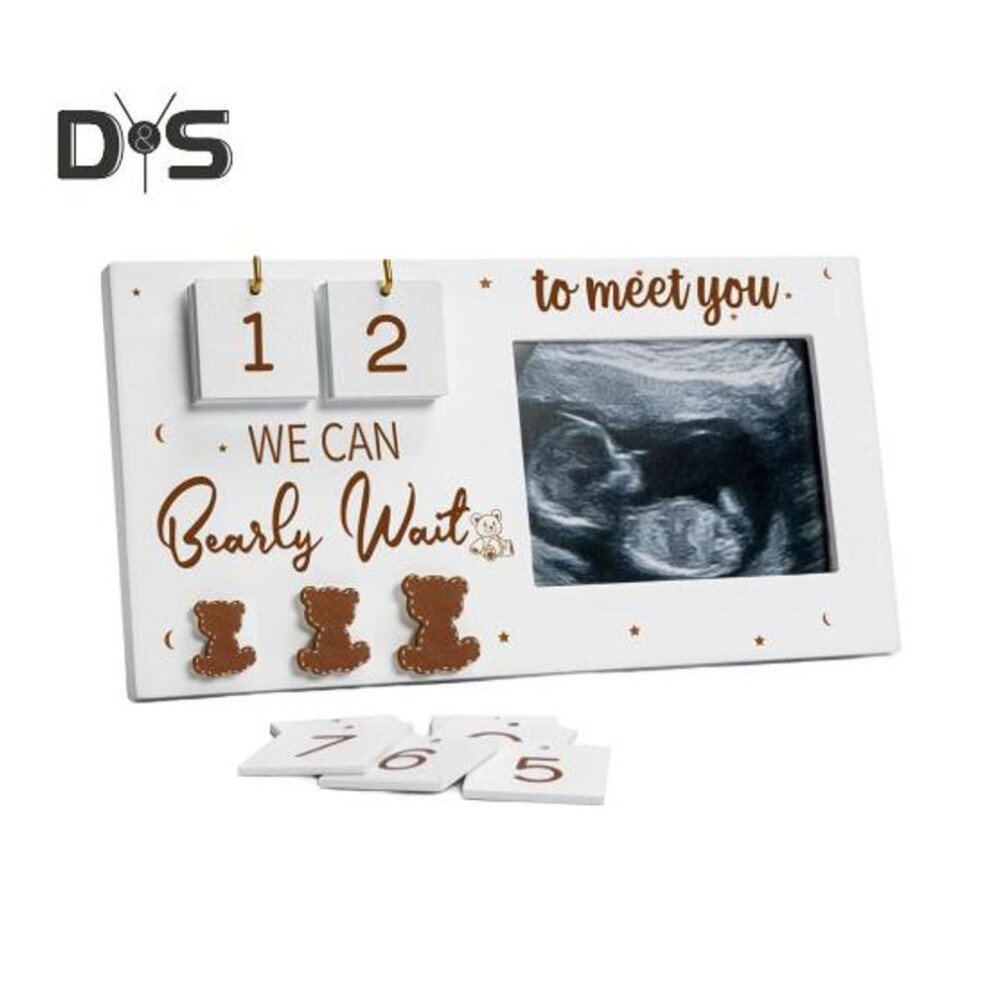 Baby Sonogram Picture Frame Easy To Use Wood-based Ultrasound Picture Frames With Countdown Weeks Gender Reveal Gifts