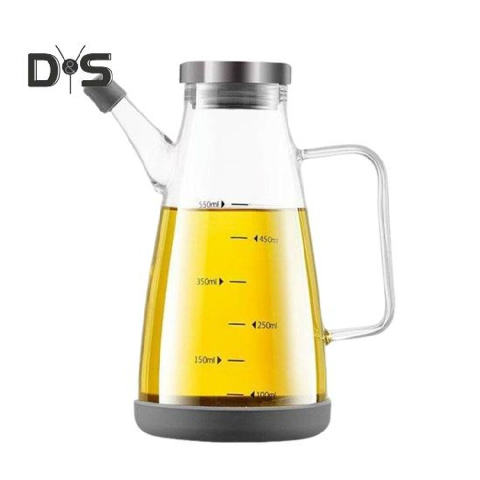(as the picture, 550ML 1pc) Glass Oil Dispenser Bottle with Drip-Free Spout 550/750/1000ml Large Capacity Oil Pot Heat-Resistant Oil Vinegar Dispenser Container Bottles Kitchen