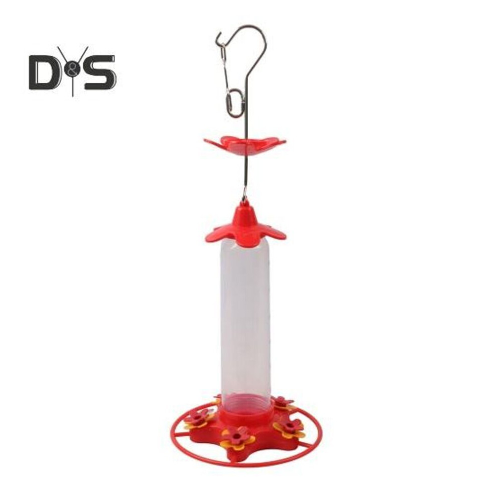 (transparent, 1pc) 360ml Hummingbird Feeder Hanging Feeder with Anti-Ant Guard Bird Feeder with 5 Flower Feeding Ports Circular Perch for Garden Backyard
