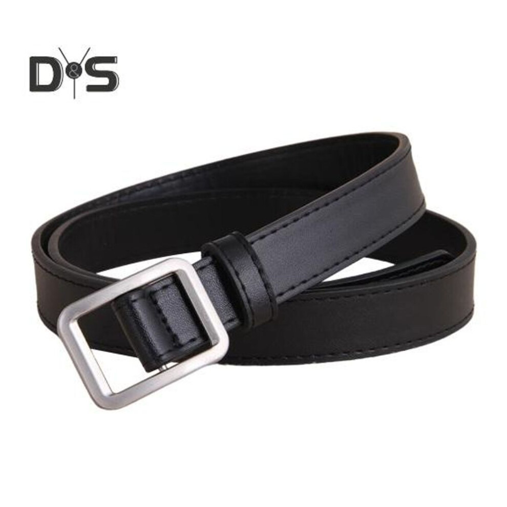 (black) Women Belt for Jeans Dresses Pants Casual Faux Leather Waist Belt Ladies Jeans Thin Belt Accessory for Daily Wear