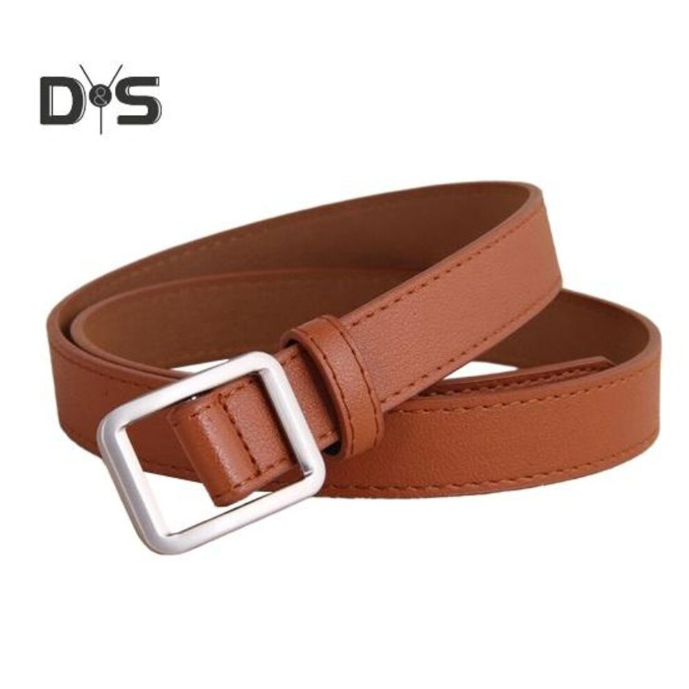 (camel) Women Belt for Jeans Dresses Pants Casual Faux Leather Waist Belt Ladies Jeans Thin Belt Accessory for Daily Wear