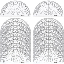 eBoot 20 Pack Plastic Protractor  180 Degrees Protractor for Angle Measurement Student Math  4 Inches  Clear