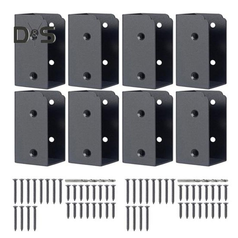 8pcs Stainless Steel Deck Railing Brackets Stair Connectors Rustproof Corrosion Resistant Easy Installation Handrail Connection Installation Tools