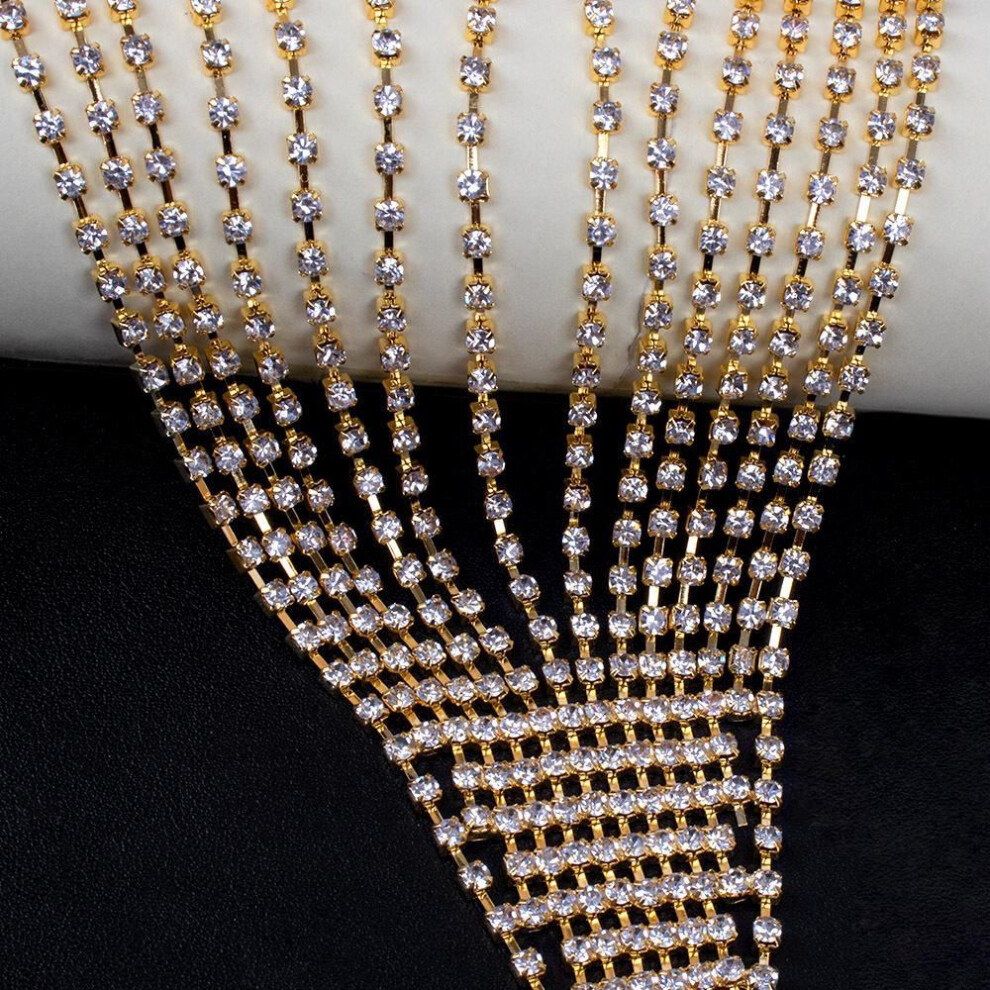 (gold) "European & American Rhinestone Bikini Thong Waist Chain