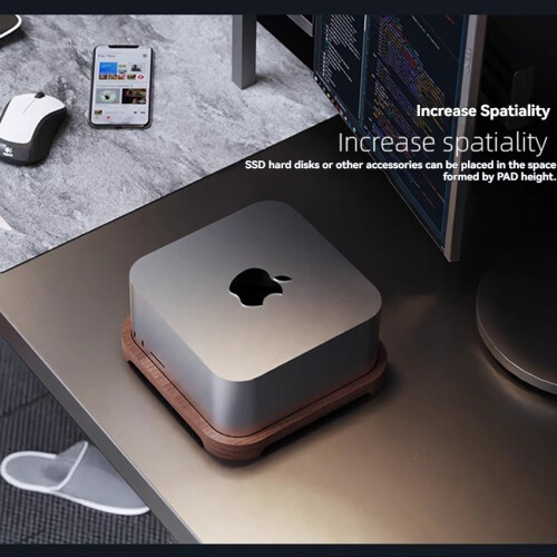 For Apple mac Studio M2 Chassis Apple Host Bracket Walnut Dust Cooling Stand 2