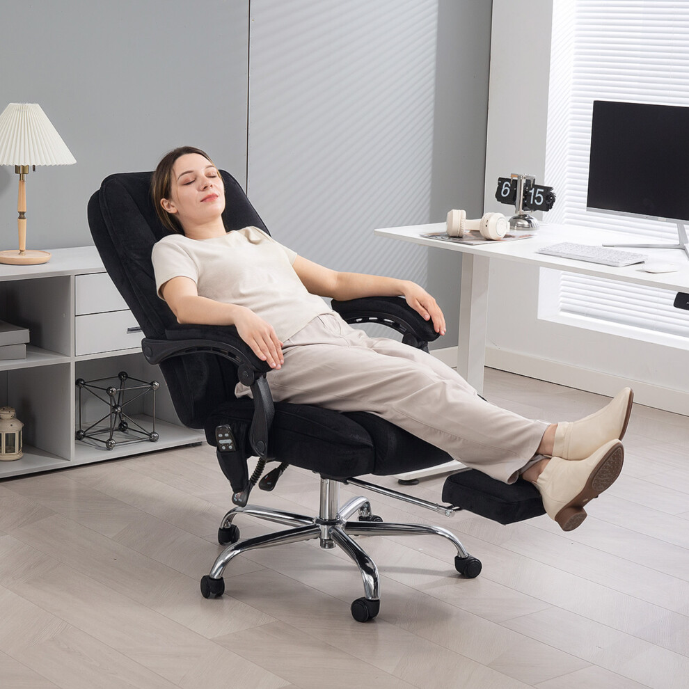 Vinsetto Massage Office Chair, Heated Reclining Desk Chair, Black