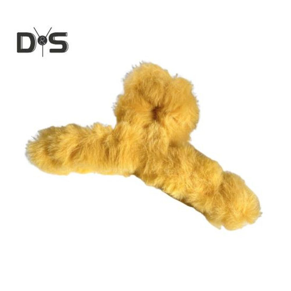 (yellow) Hair Claw Plush Wrap Design Hair Clip Large Back Head Hair Clamp Versatile Hair Accessory Daily Wear