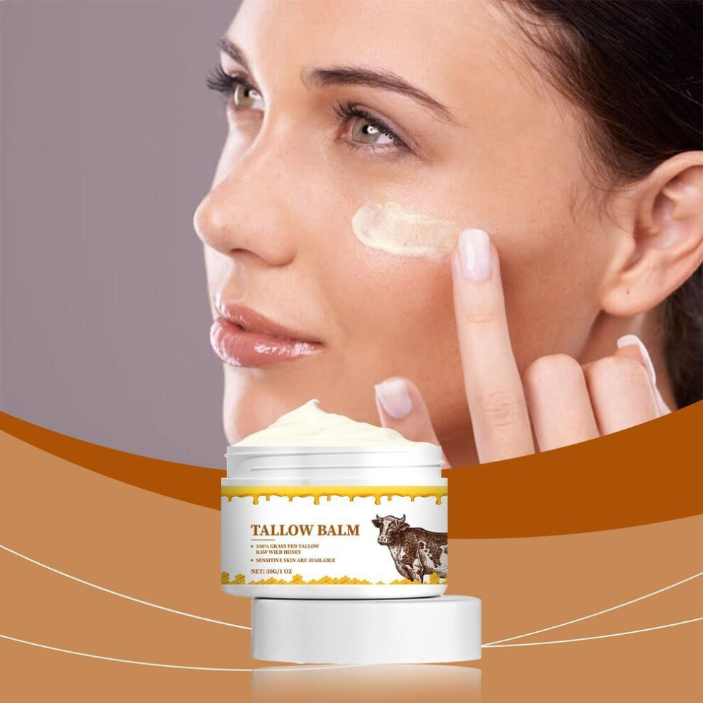 Beef Tallow And Honey Balm For Skin: Premium Tallow Honey Skin Balm- All-natural Moisturizer For Face & Body Tallow Balm For Skin Hydration