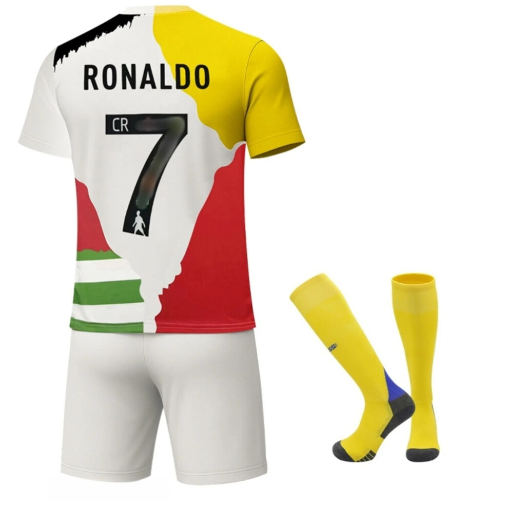 (L(175-180CM)) 25/26 Football Star All Club Activewear #7 Ronaldo Fans Training Shirt For Kids And Adult