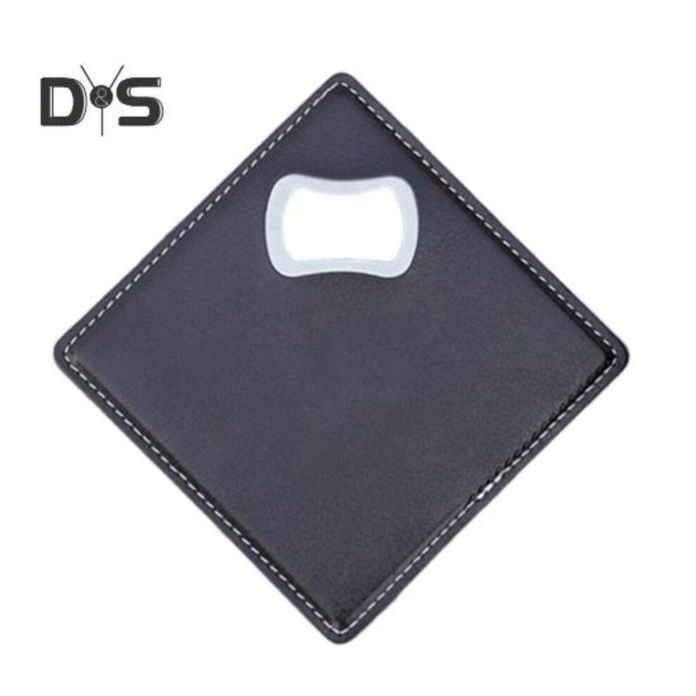 (black) Stainless Steel Bottle Opener Coasters Set 2-in-1 Bottle Opener Coaster Beer Opener Gift for Housewarming Birthday