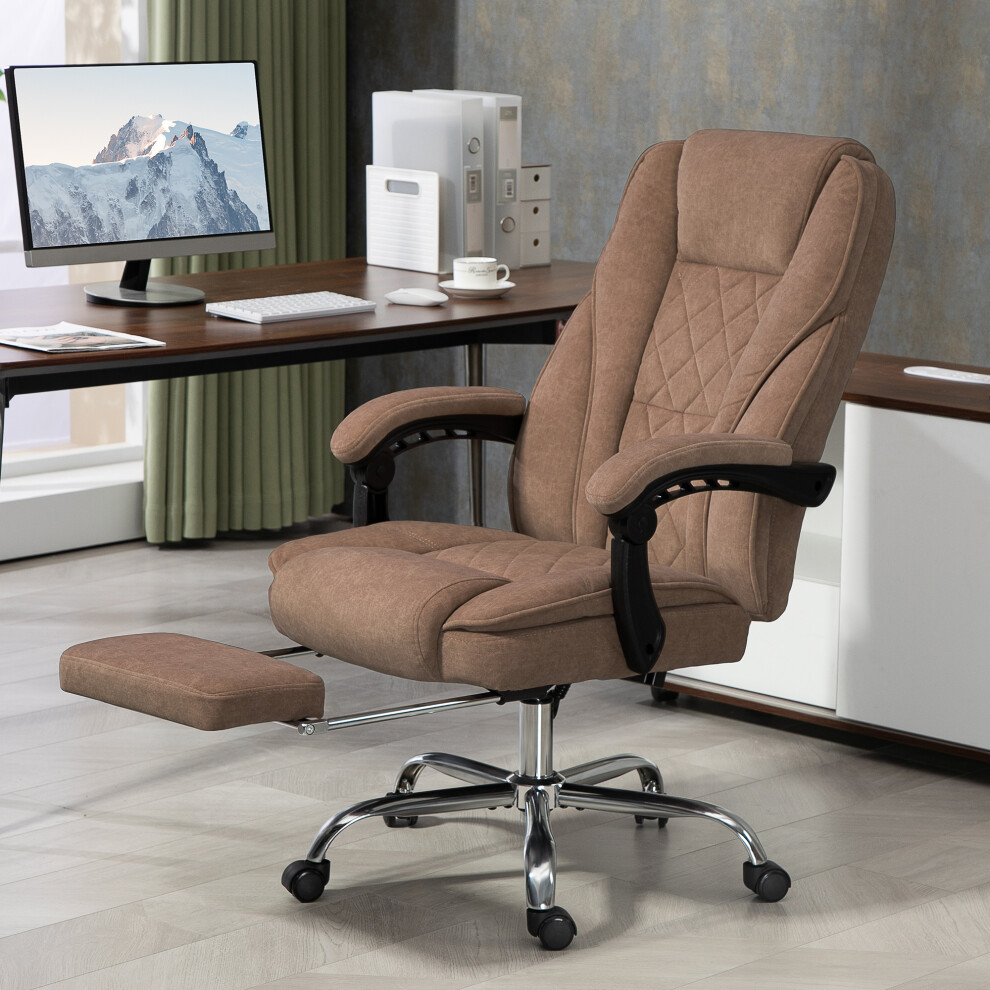 Vinsetto Brown Heated Reclining Massage Office Chair - Ergonomic with Lumbar Heat & Footrest - Image 6