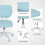 Vinsetto (Blue) Vinsetto Vanity Task Chair with Adjustable Height, Armless 5