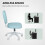 Vinsetto (Blue) Vinsetto Vanity Task Chair with Adjustable Height, Armless 6