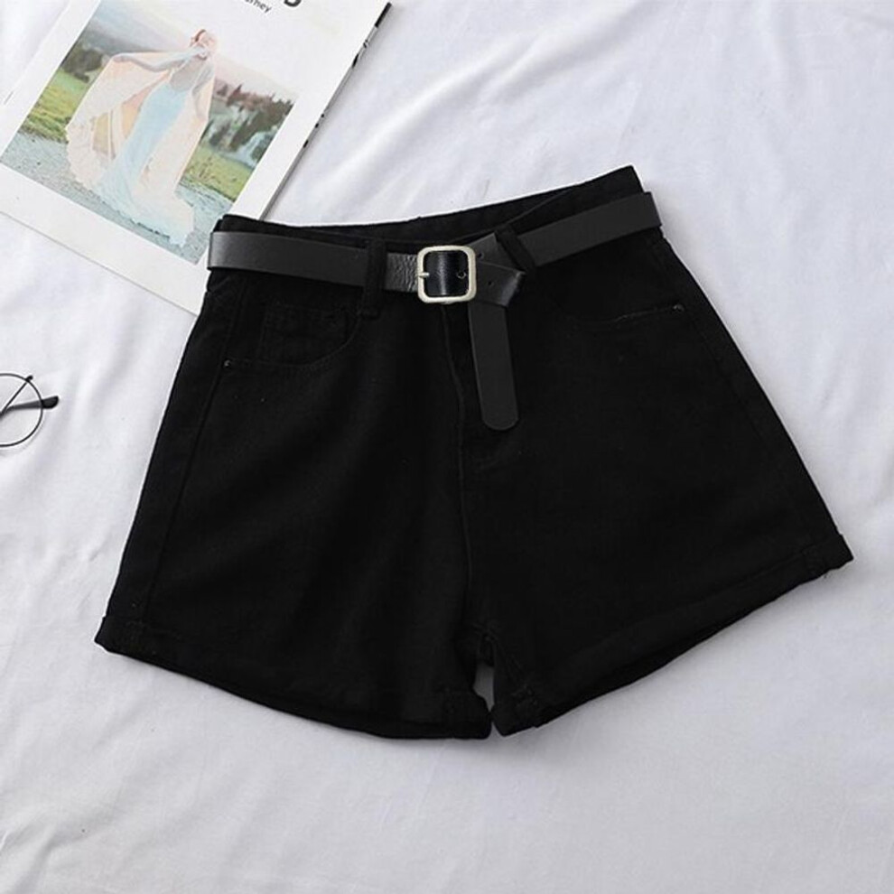 (black, XXL) Women Denim Shorts Summer Fashion Casual High Waist  A-Line Slim Fit Short Jeans Pants Plus Size