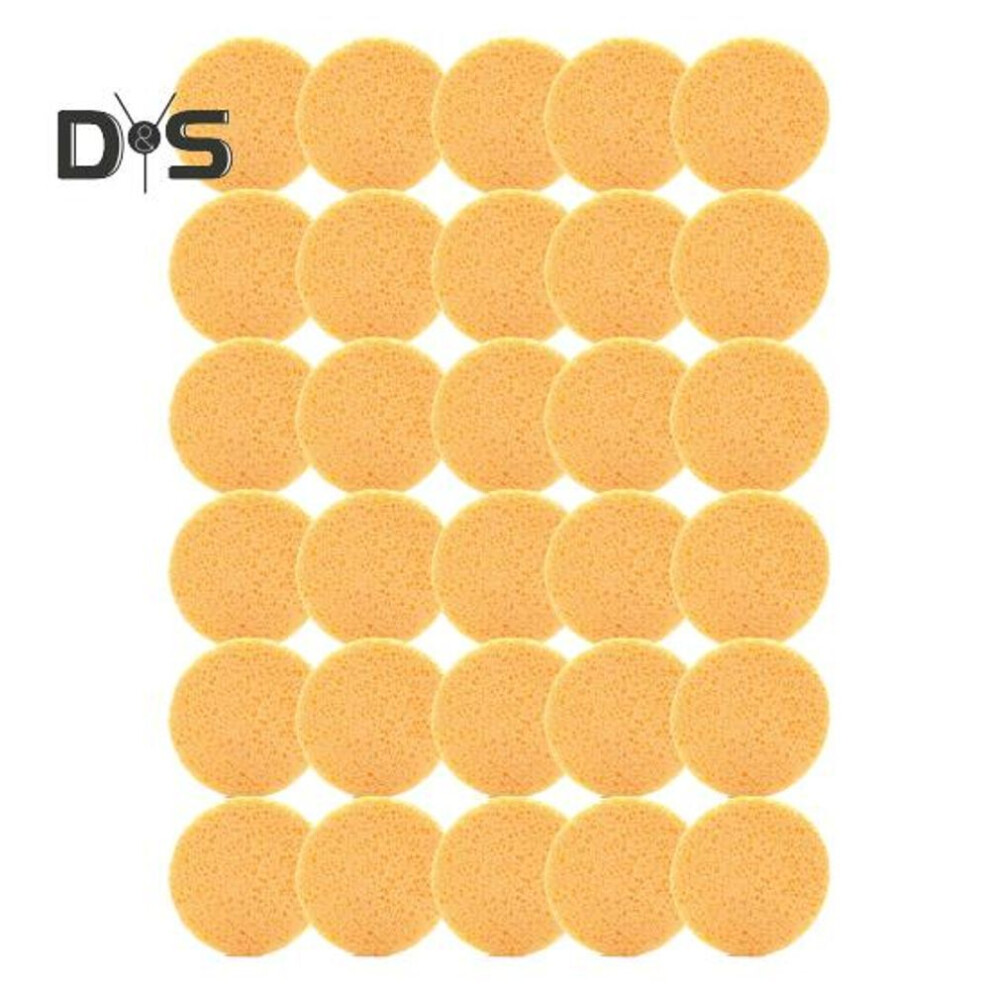 30pcs Turmeric Kojic Acid Face Sponge Pores Cleaning Reusable Round Absorbent Compressed Makeup Removal Exfoliating Spa Face Cleansing Pad Kit
