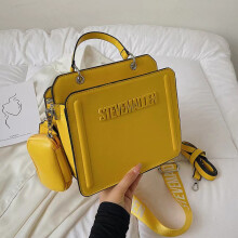 (Yellow) Women Madden Fashion Square Bag Black