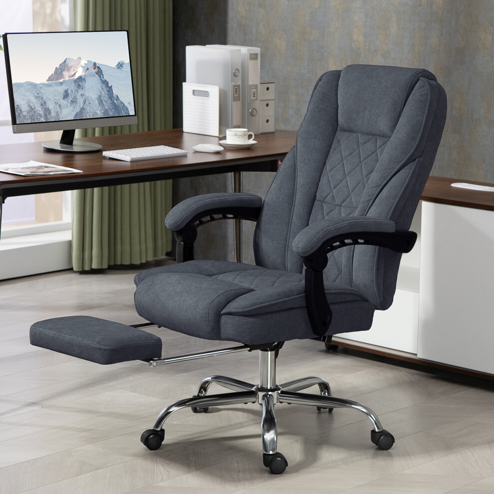 Vinsetto Heated Reclining Massage Office Chair - Dark Grey - Image 4