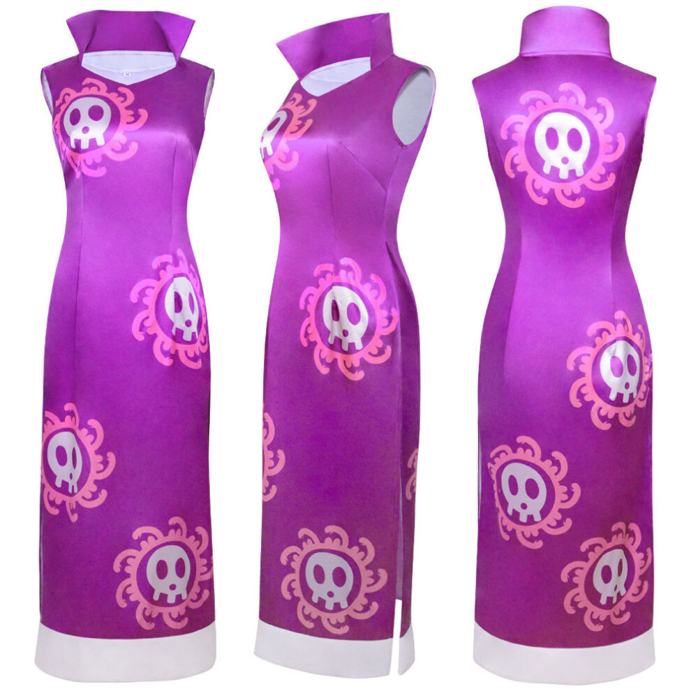 (Small) Pirate Empress Qipao Cheongsam with High Slit, Anime Convention Costume for Women