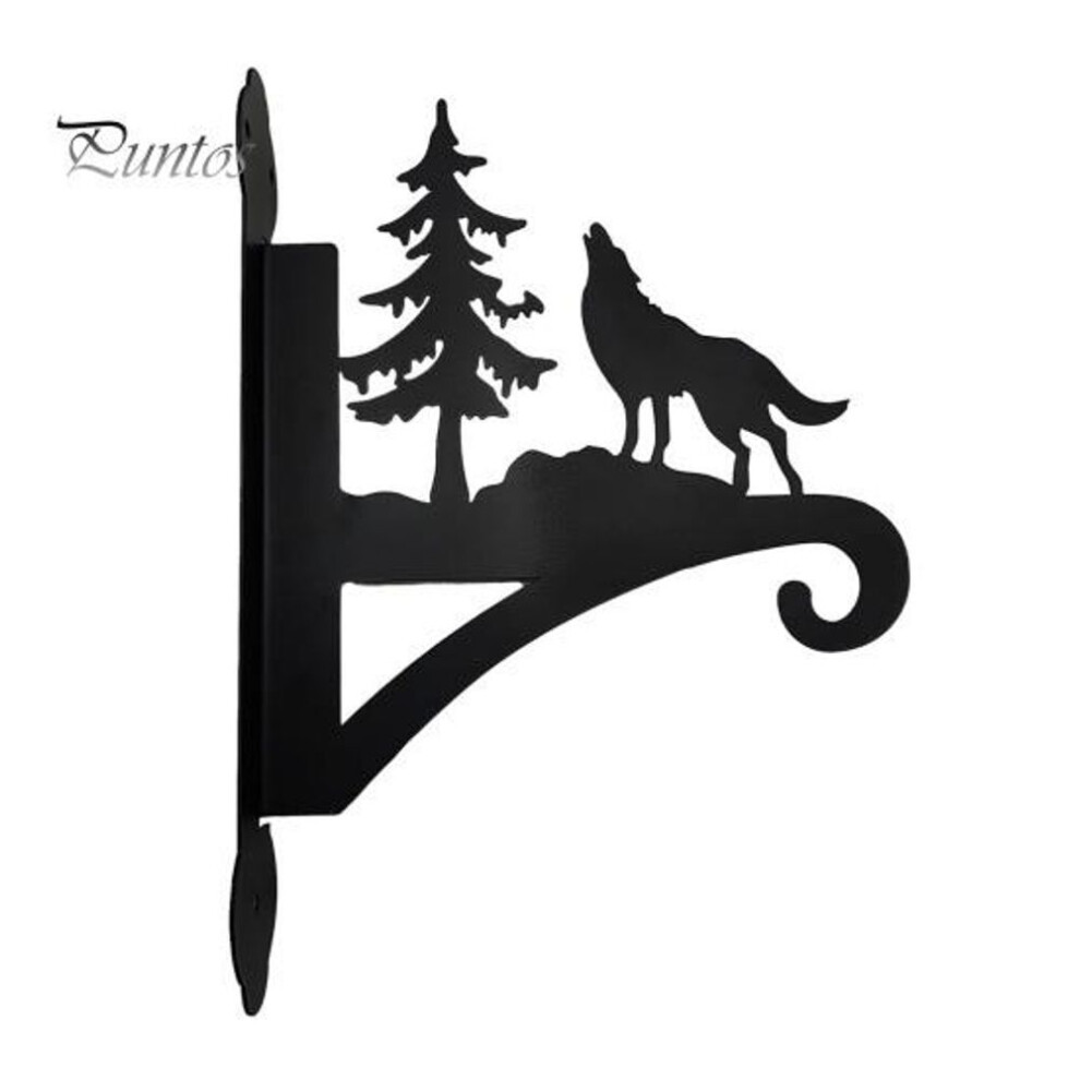 (as the picture, A) Wall Mounted Plant Hanger Outdoor Metal Hanging Wall Hooks Plant Bracket For Hanging Flower Basket Planter Pot Bird Feeder Wind Chimes Lantern