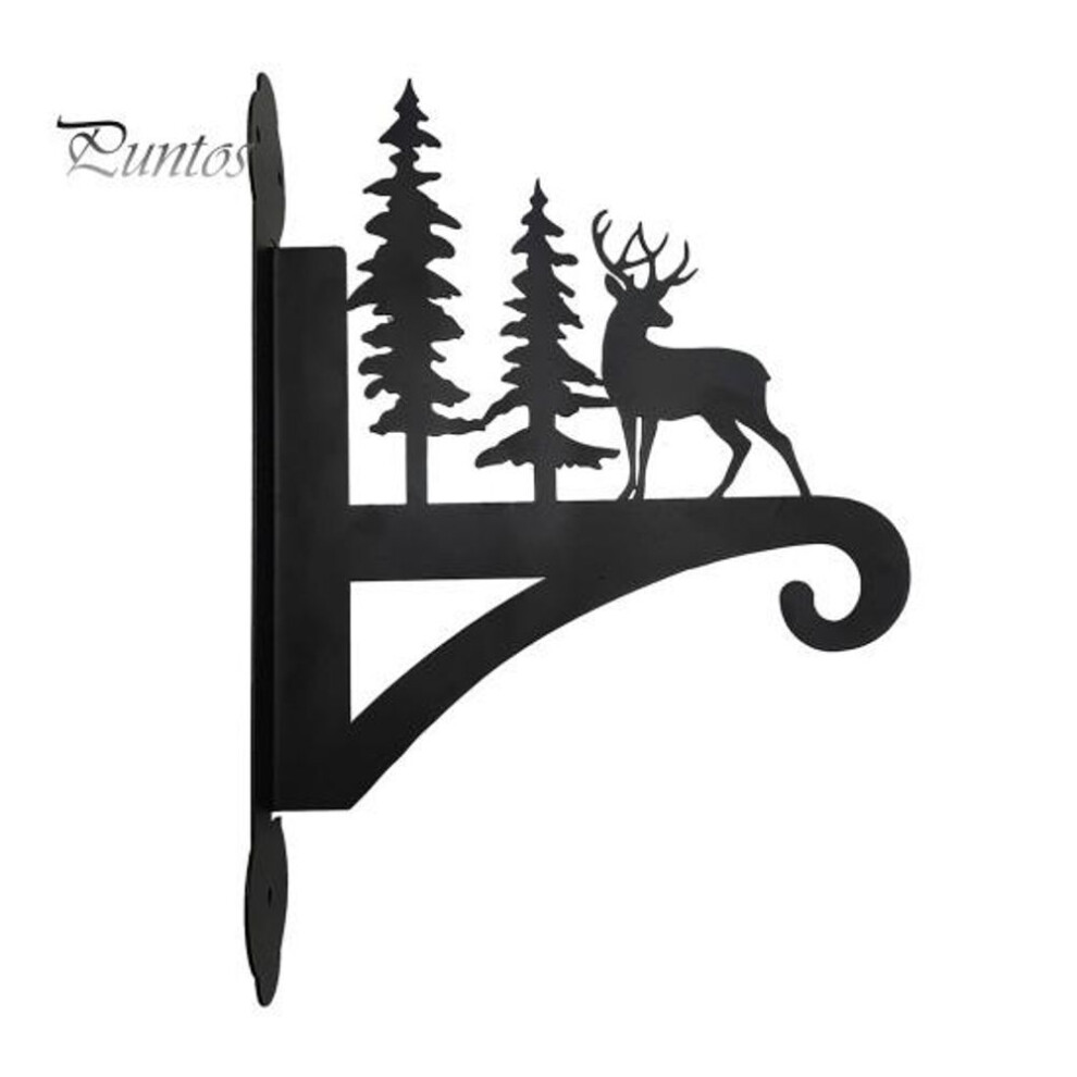 (as the picture, D) Wall Mounted Plant Hanger Outdoor Metal Hanging Wall Hooks Plant Bracket For Hanging Flower Basket Planter Pot Bird Feeder Wind Chimes Lantern