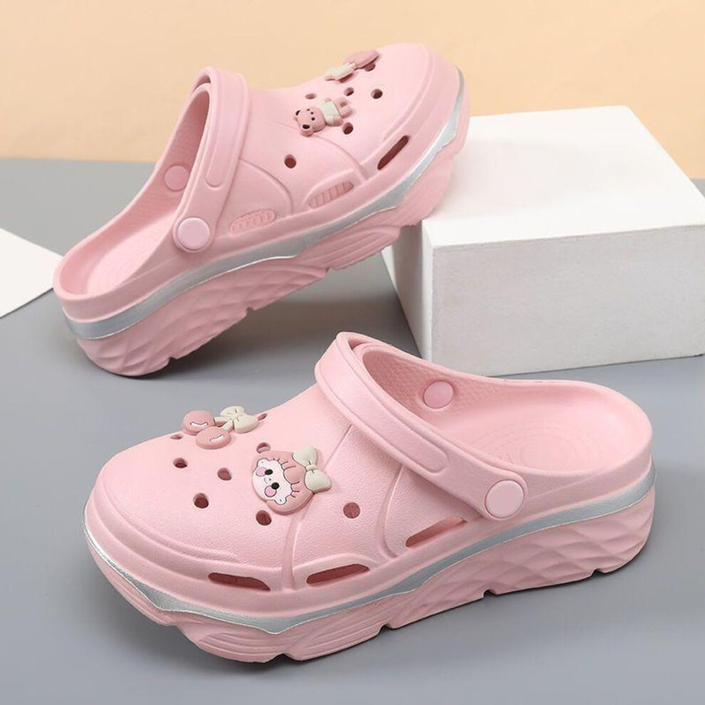 (pink, 40-41) Girls Chunky Platform Sandals For Women Summer Thick Sole Beach Slippers Woman Non Slip Eva Clogs Garden Shoes