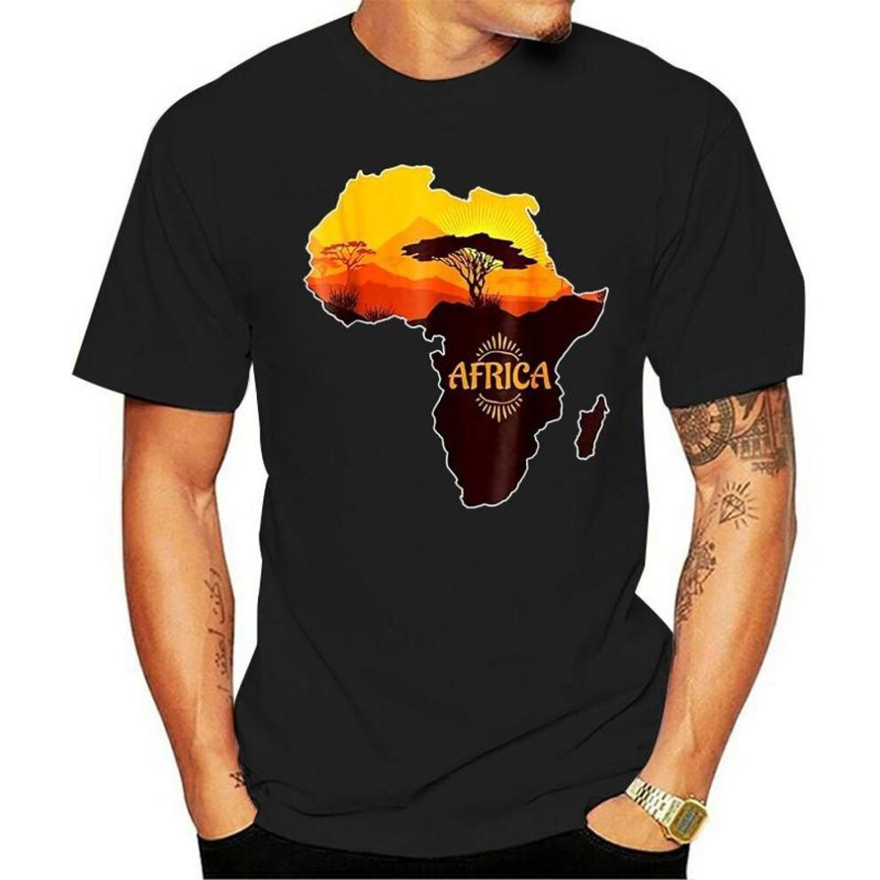 (black, S) African Savannah Wildlife Safari T-Shirt Africa Map Discount 2023 Fashion Summer Arrival Men'S Short Cute T Shirts