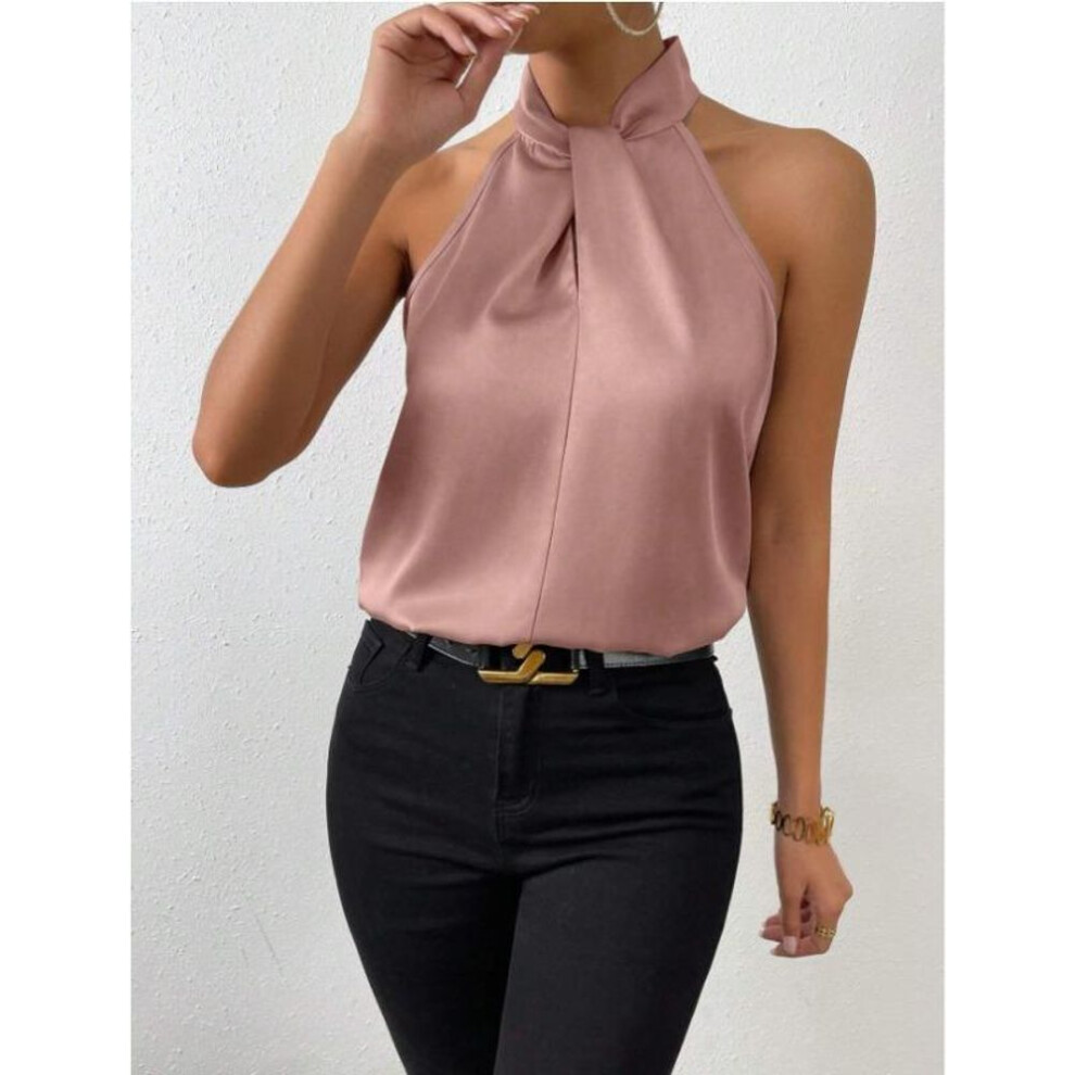 (L, as the picture) Women's Summer Fashion New Halter Sleeveless Vest Top