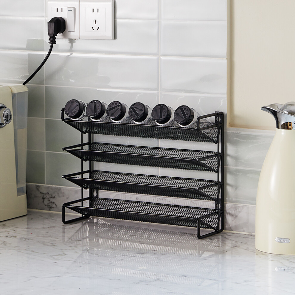 4-Tier Metal 24 Bottle Spice Rack Organizer Jar Rack