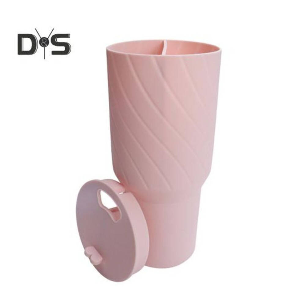 (pink, 40oz) Silicone Cup Liner 2-in-1 Separator for 2 Drinks in 1 Cup Food Grade Silicone Cup Divider Compatible with 40 Oz Cups Reusable Drink Separator