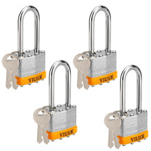 VIUIOE 4Pcs Cadeados Laminados com a Mesma Chave para Porta, Bagagem, Portão, Armazém, Cerca, Armário, Garagem