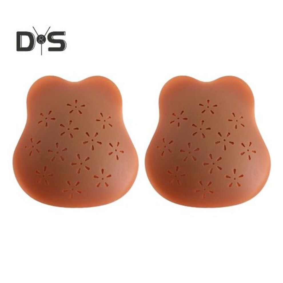 (dark brown, M) 1 Pair Women Silicone Chest Pad Sweat-proof Anti-slip Invisible Thickened Breast Support Sticky Pasties Nipple Covers Strapless Adhesive Bra Women