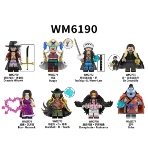 8PCS One Piece Minifigure Building Blocks Fits Lego