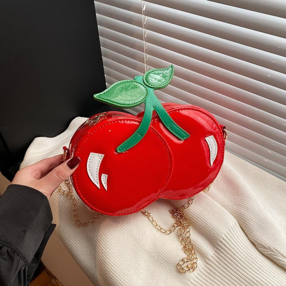 Creative Cherry Design Crossbody Bag for Women Cute Chains Shoulder Bags Funny Novelty Messenger Bag Small Female Purses 2025