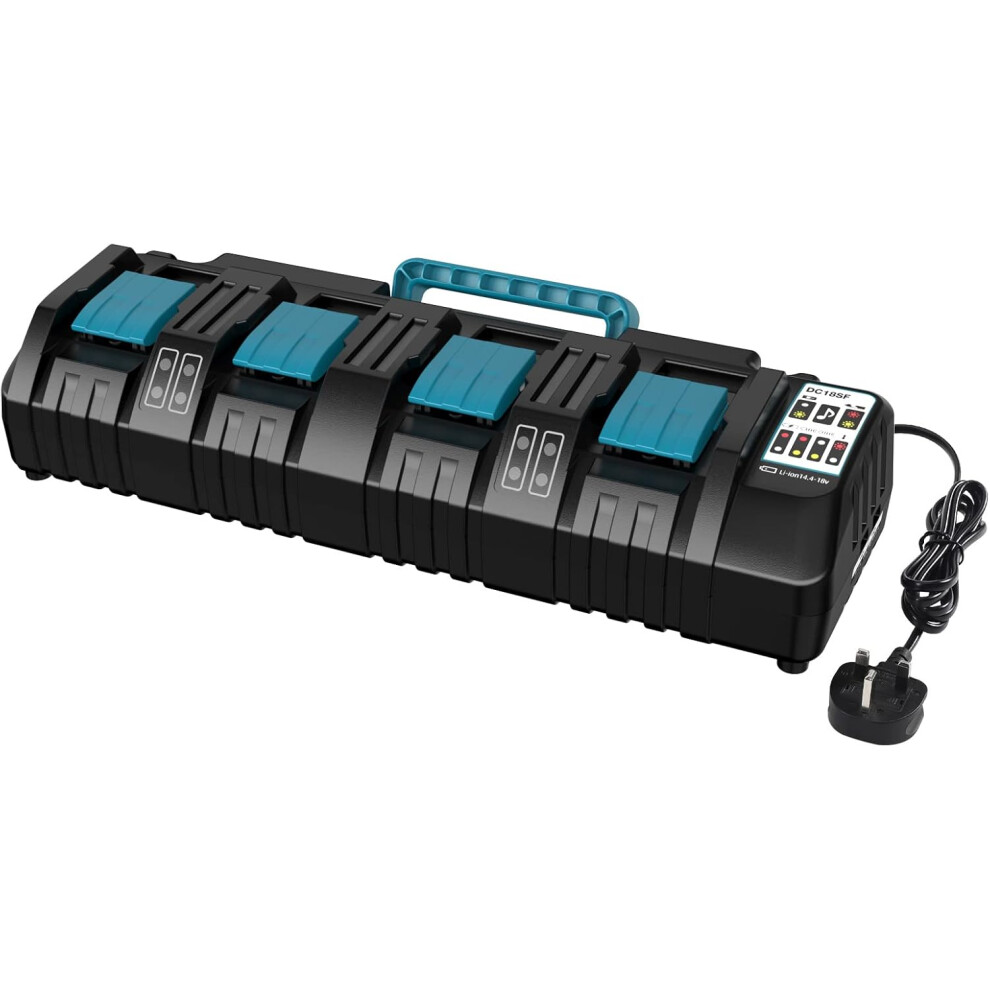 18V 4 Port Charger DC18SF for Makita 14.4V-18V Lithium Batteries