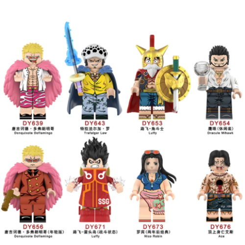 8PCS One Piece Minifigure Building Blocks Fits Lego